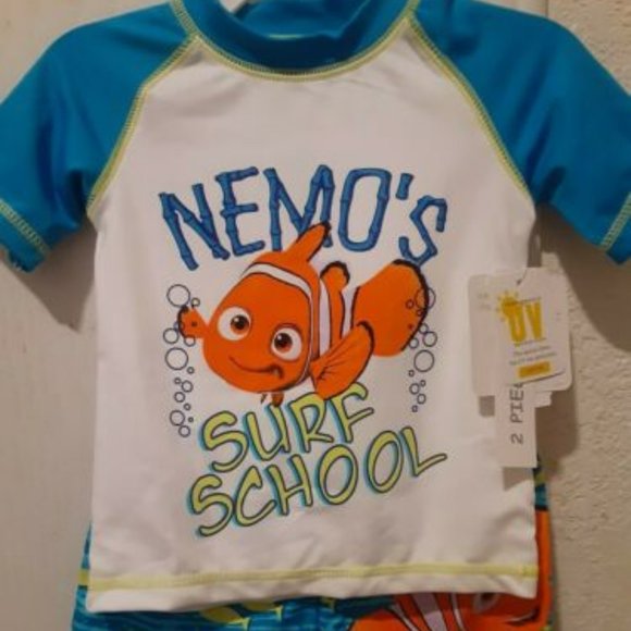 Disney Swim Finding Nemo Swim Suit 2 Monthstrunks Set Boys Baby Nwt